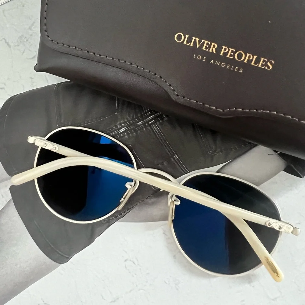 Oliver Peoples Unisex Ivory Round Sunglasses